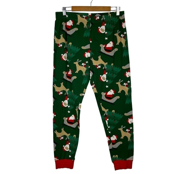 CARTER'S ADULT SANTA REINDEER HOLIDAY RED GREEN COTTON MATCHING PAJAMA PJ SET - Picture 5 of 14